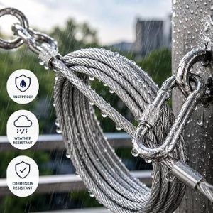 Stainless Steel Rope 33 feet (2 pcs)